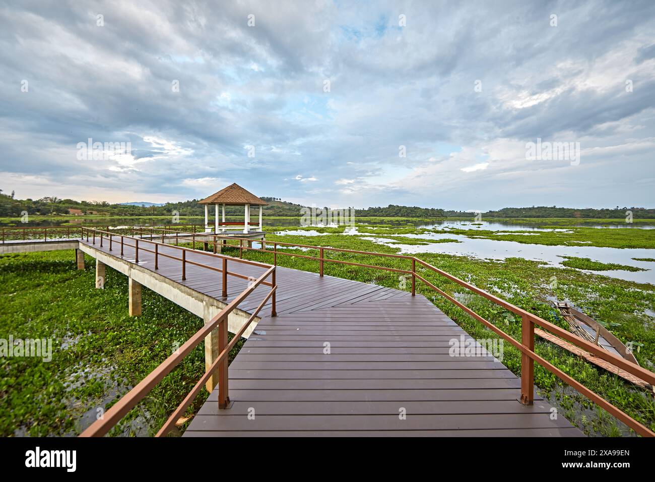 Blick auf den Chiang Saen See, Chiang Rai, Thailand Stockfoto
