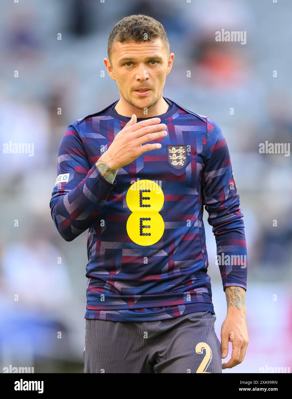 Juni 2024 - England gegen Bosnien und Herzegowina - International Friendly - St. James' Park. Kieran Trippier. Bild : Mark Pain / Alamy Live News Stockfoto