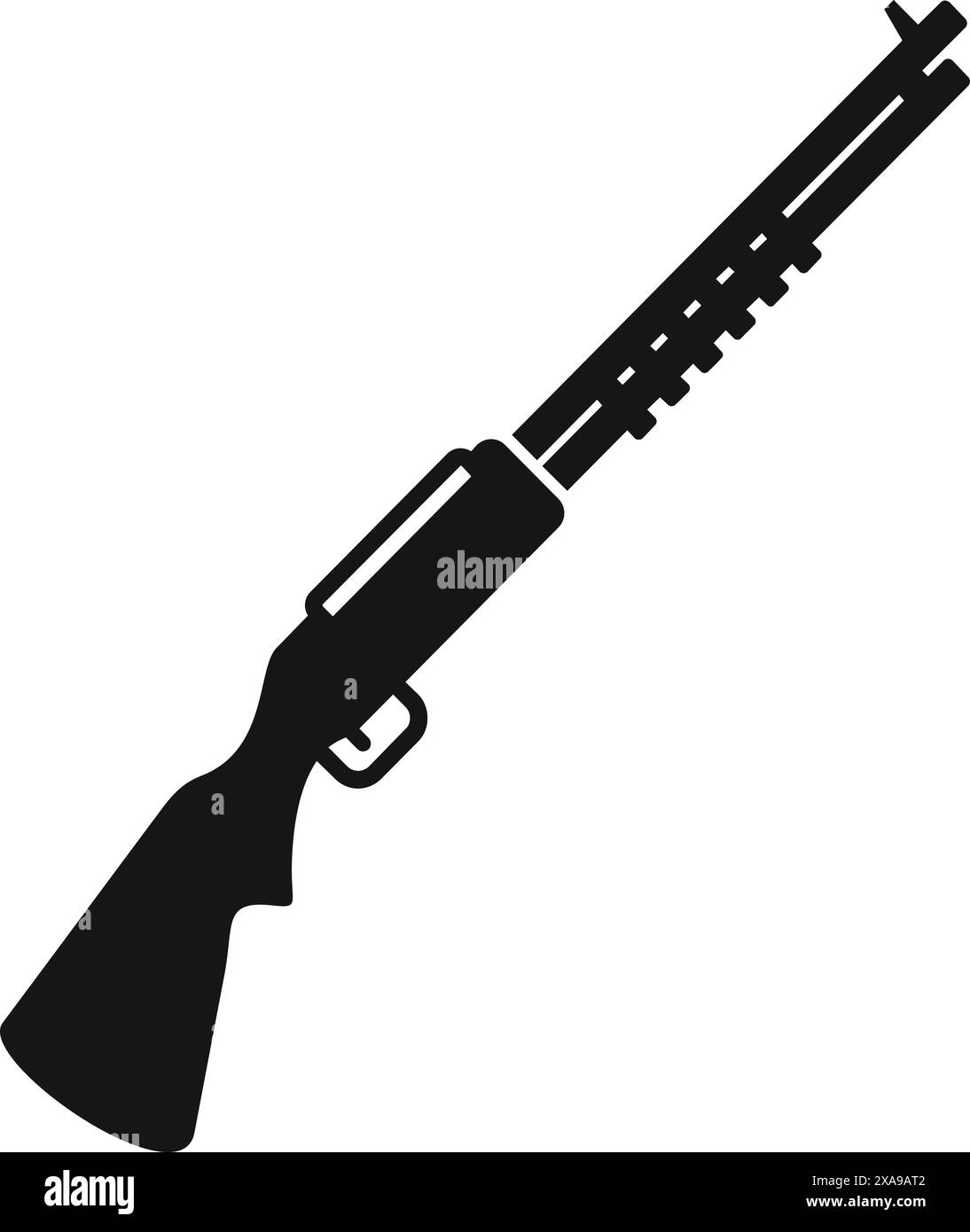 Einfaches Symbol mit einem Jagdgewehr, das die Aufmerksamkeit auf die Macht von Schusswaffen lenkt Stock Vektor
