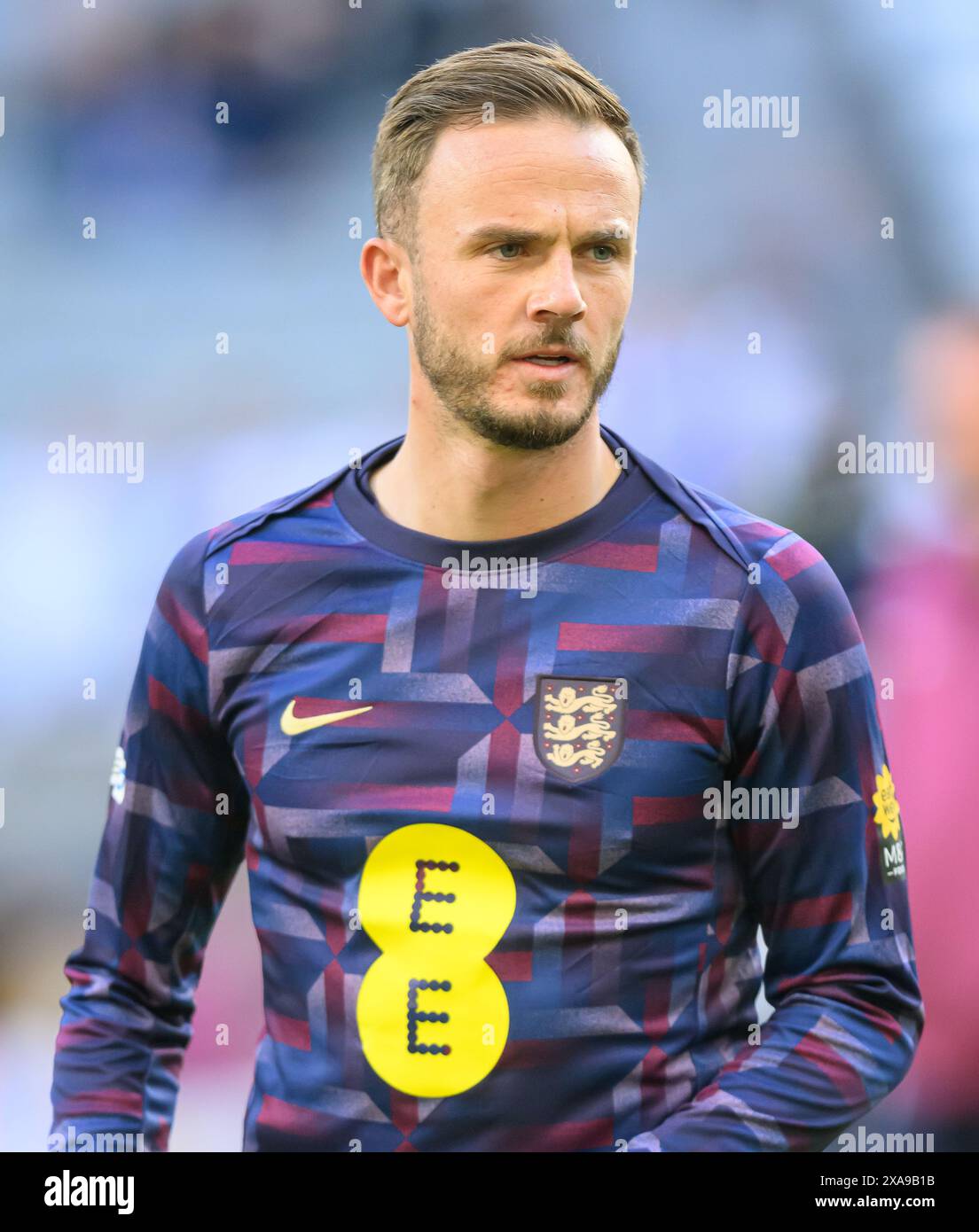 Juni 2024 - England gegen Bosnien und Herzegowina - International Friendly - St. James' Park. James Maddison. Bild : Mark Pain / Alamy Live News Stockfoto