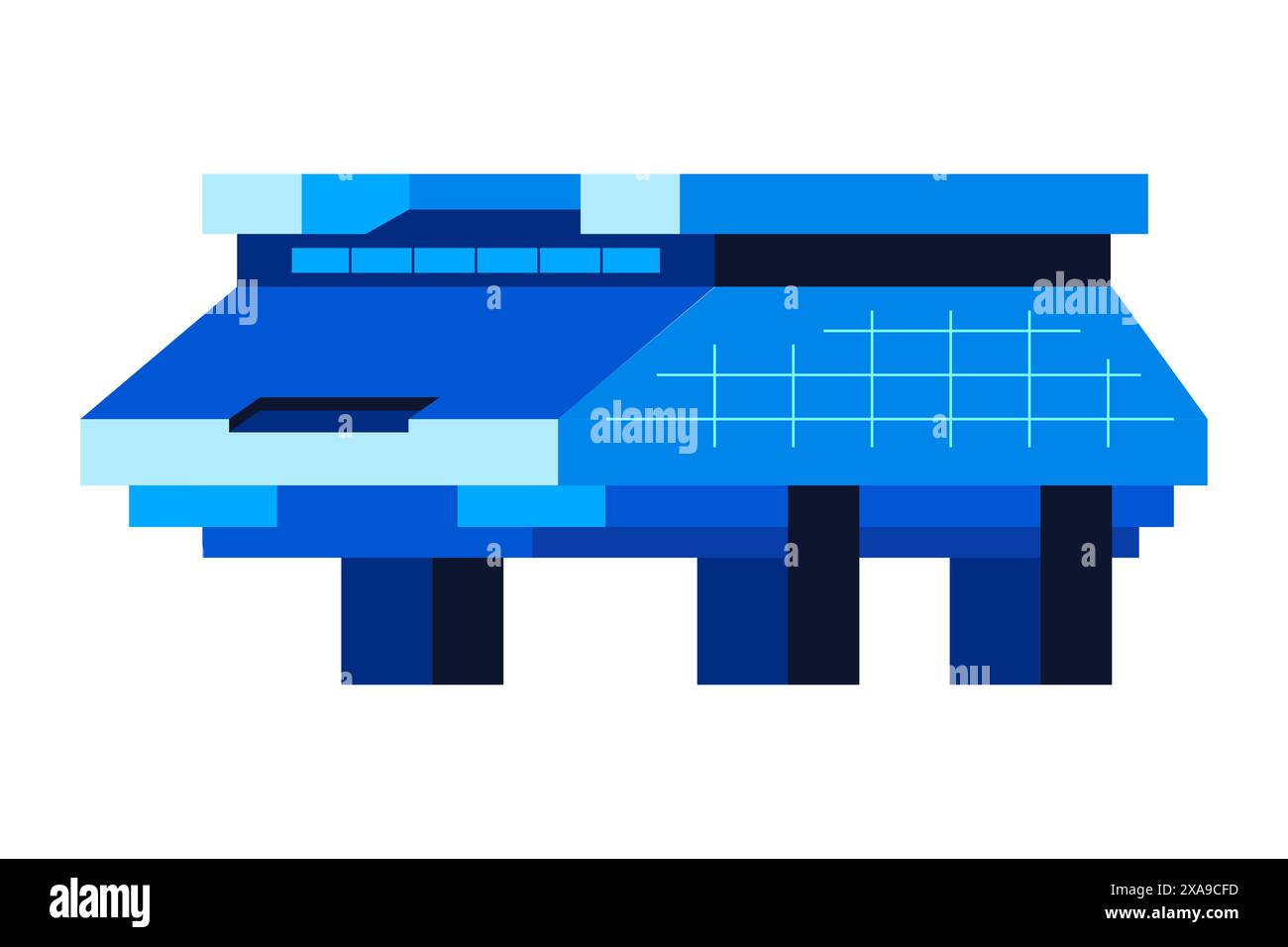 Edo-Tokyo Museum – modernes, flaches Design mit Einzelbild Stock Vektor