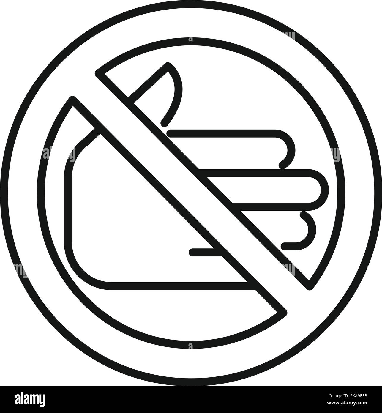 Einfaches schwarzes und weißes Schild mit „No Food allowed“, perfekt für Pausenräume Stock Vektor