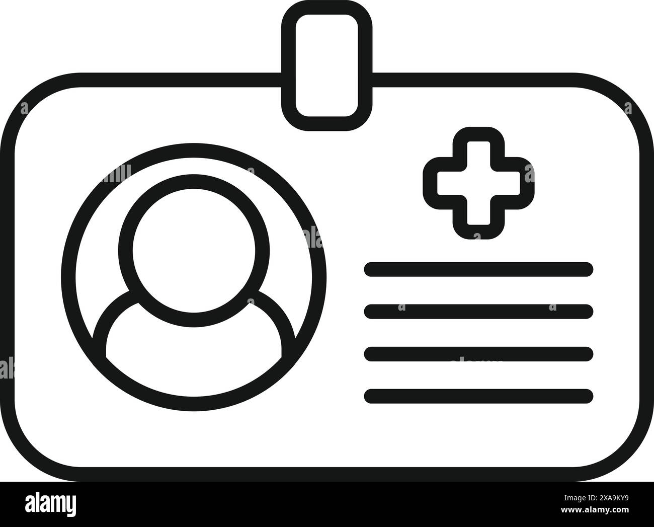 Einfaches Symbol, das einen medizinischen Ausweis darstellt und für medizinisches Fachpersonal eine wichtige Identifikation bietet Stock Vektor