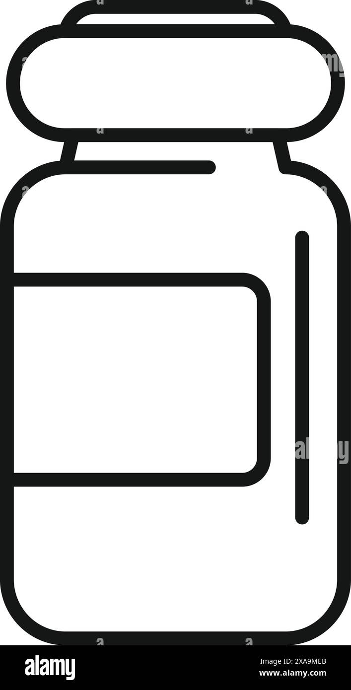 Darstellung einer einfachen Arzneimittelflasche, perfekt zur Darstellung von pharmazeutischen Produkten oder medizinischen Behandlungen Stock Vektor