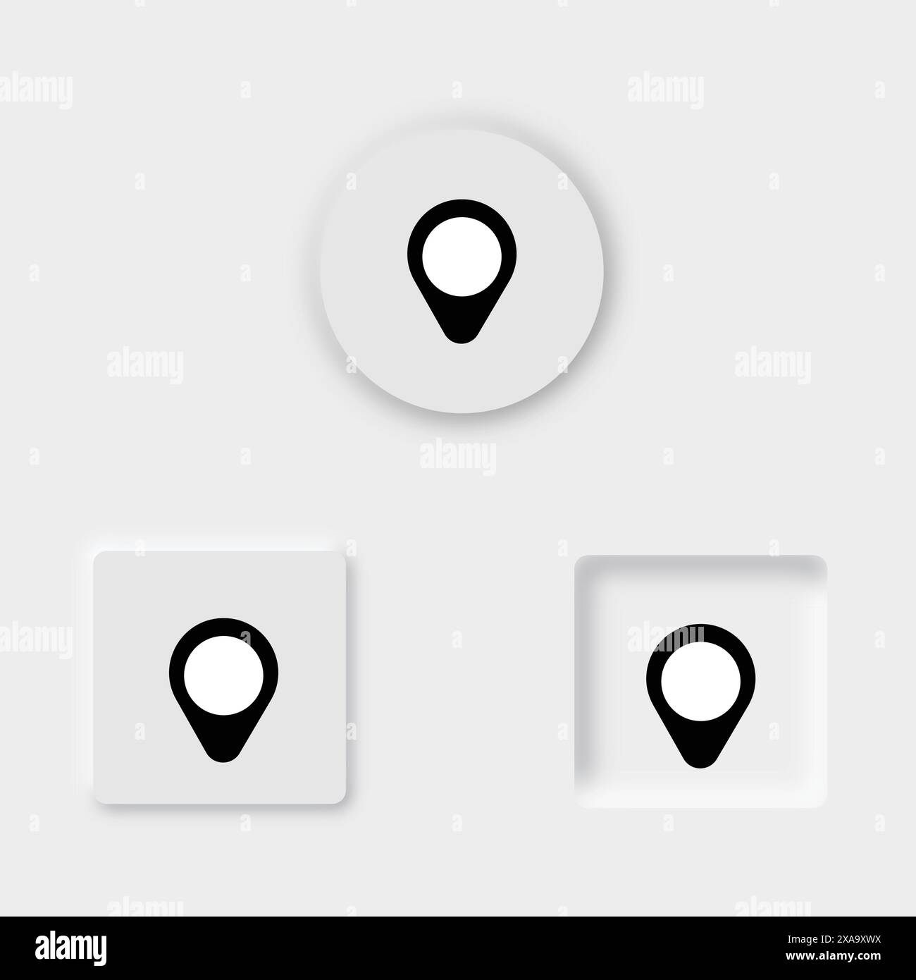 PIN-Symbol-Taste in sozialen Medien Stock Vektor
