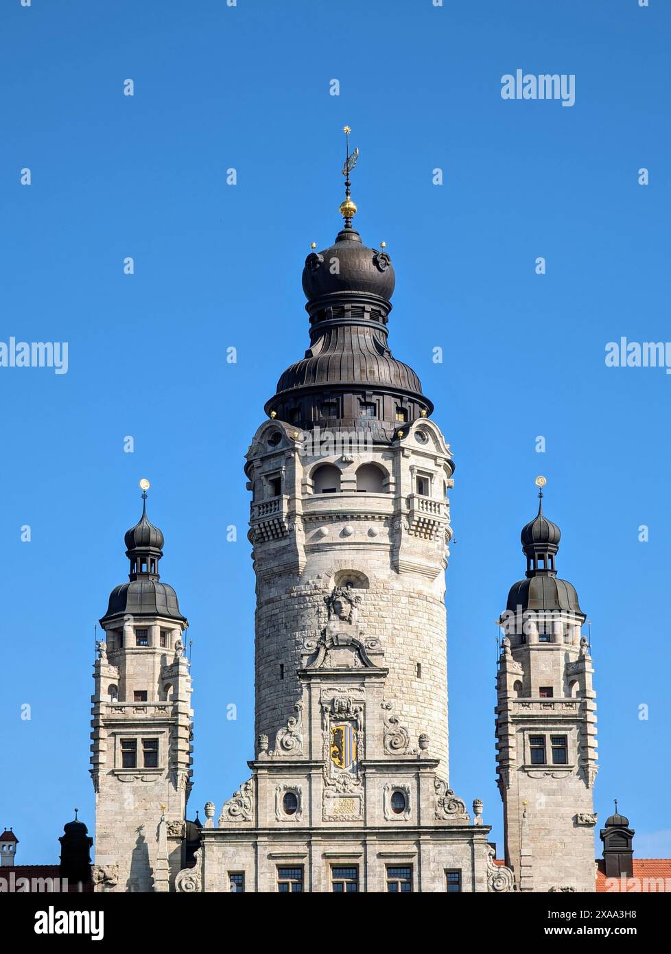 Eine vertikale Aufnahme von Szenen, die in Leipzig aufgenommen wurden Stockfoto