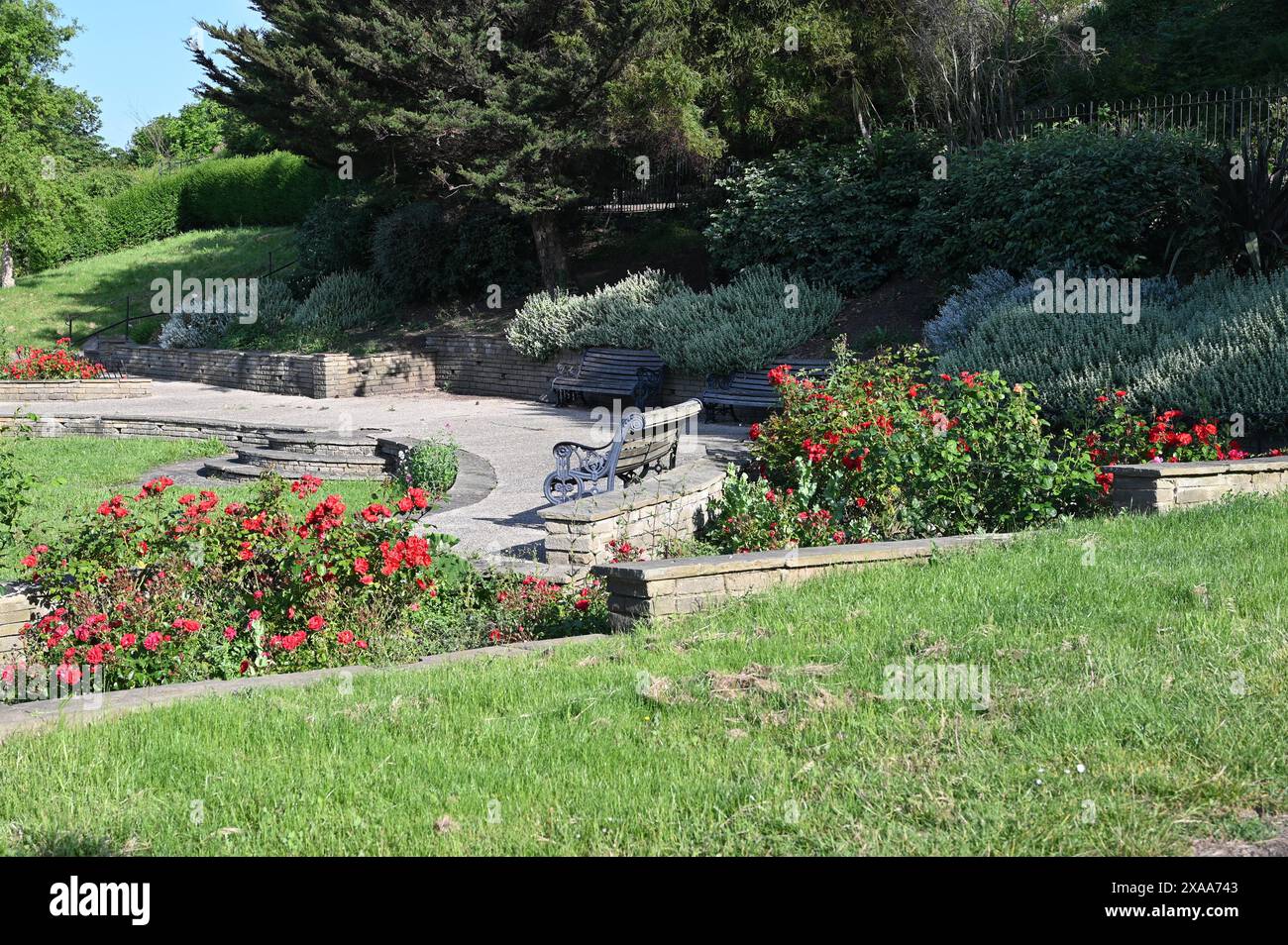 Garten am Meer bei Southend on Sea. Stockfoto