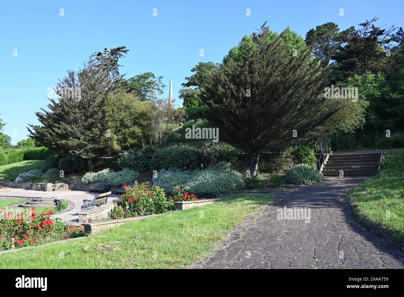 Garten am Meer bei Southend on Sea. Stockfoto