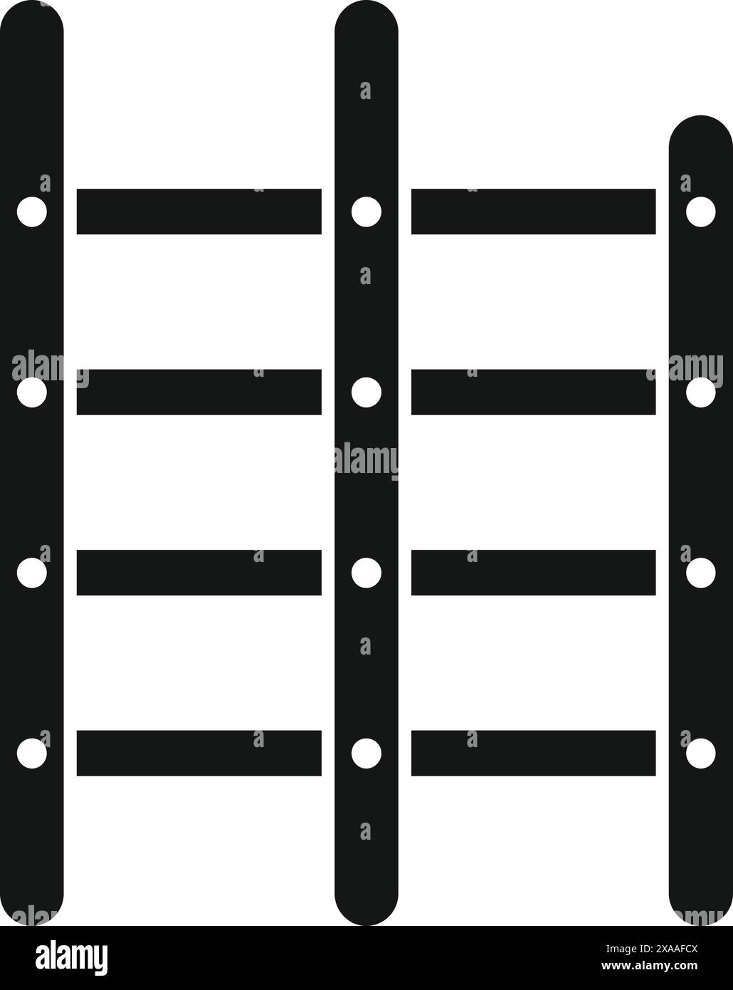 Vereinfachtes schwarz-weißes Symbol für parallele Eisenbahngleise, geeignet für verschiedene Designs Stock Vektor