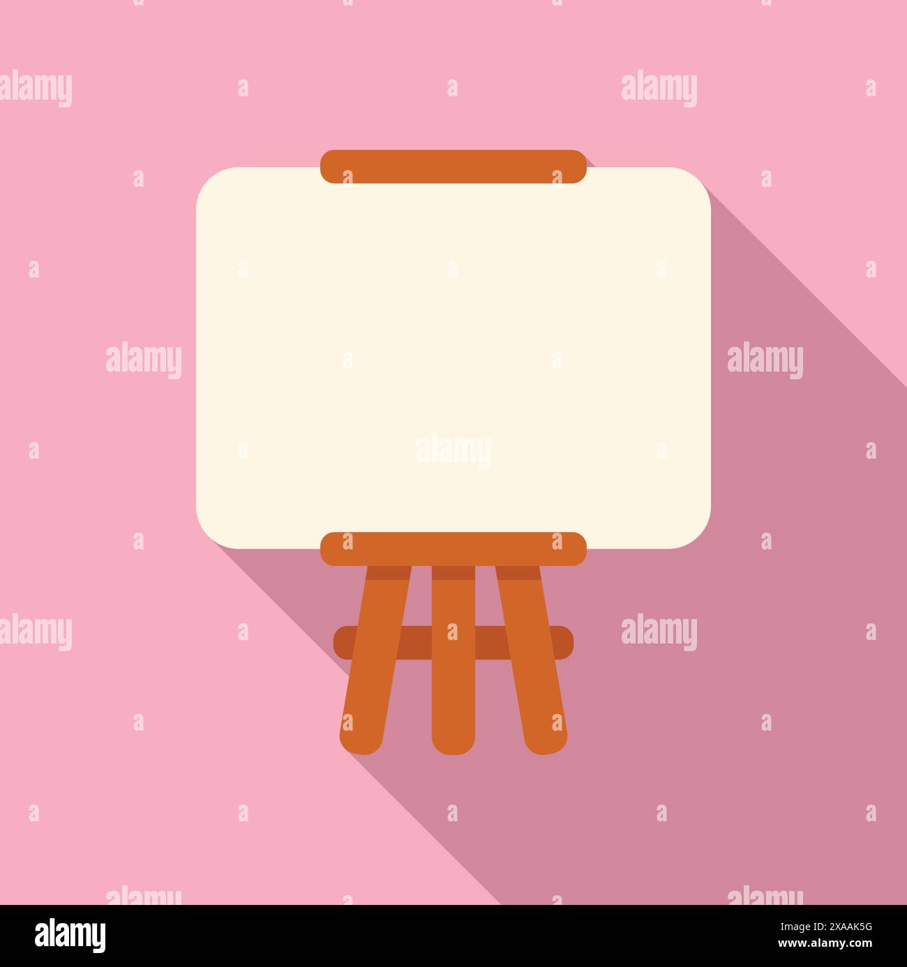 Minimalistische Illustration einer leeren Staffelei mit Schatten Stock Vektor