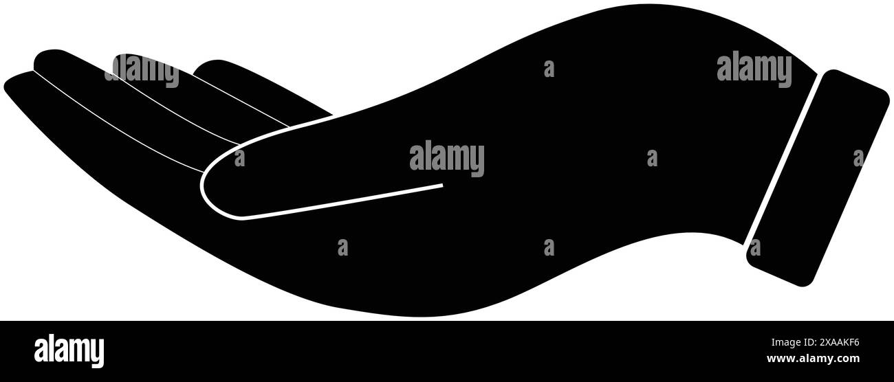 Handsymbol empfangen, Spende empfangen, Spenden geben und Spenden empfangen Stock Vektor