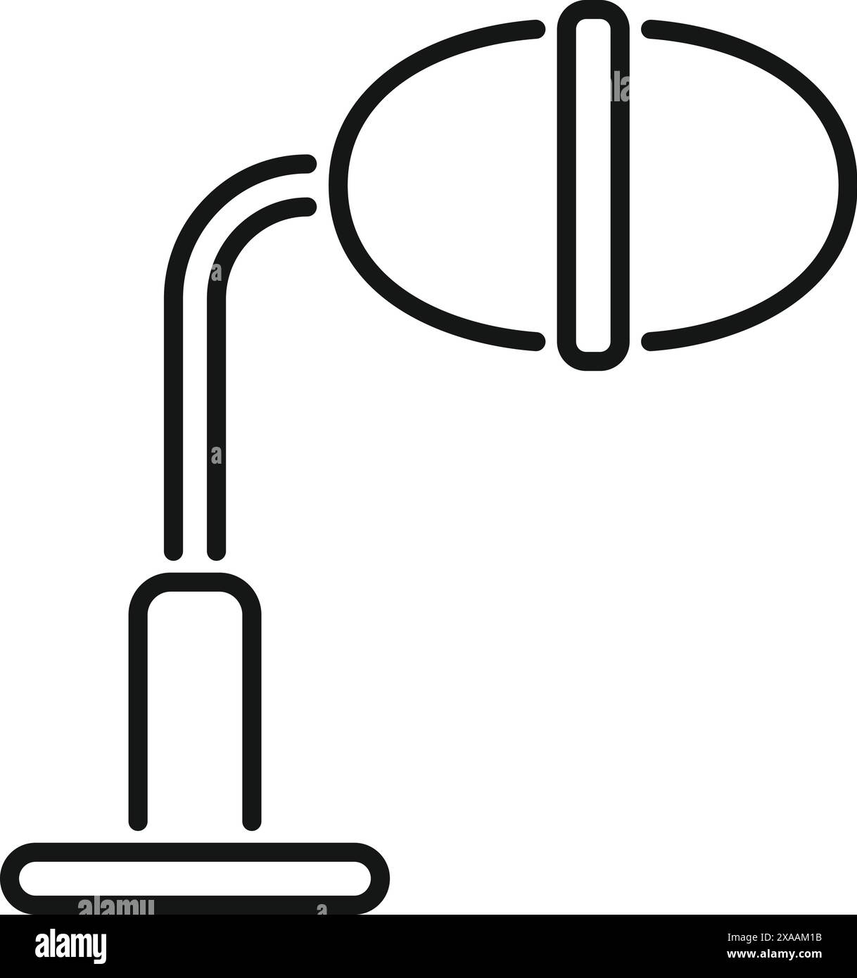 Vereinfachtes schwarzes Symbol einer modernen LED-Schreibtischleuchte Stock Vektor