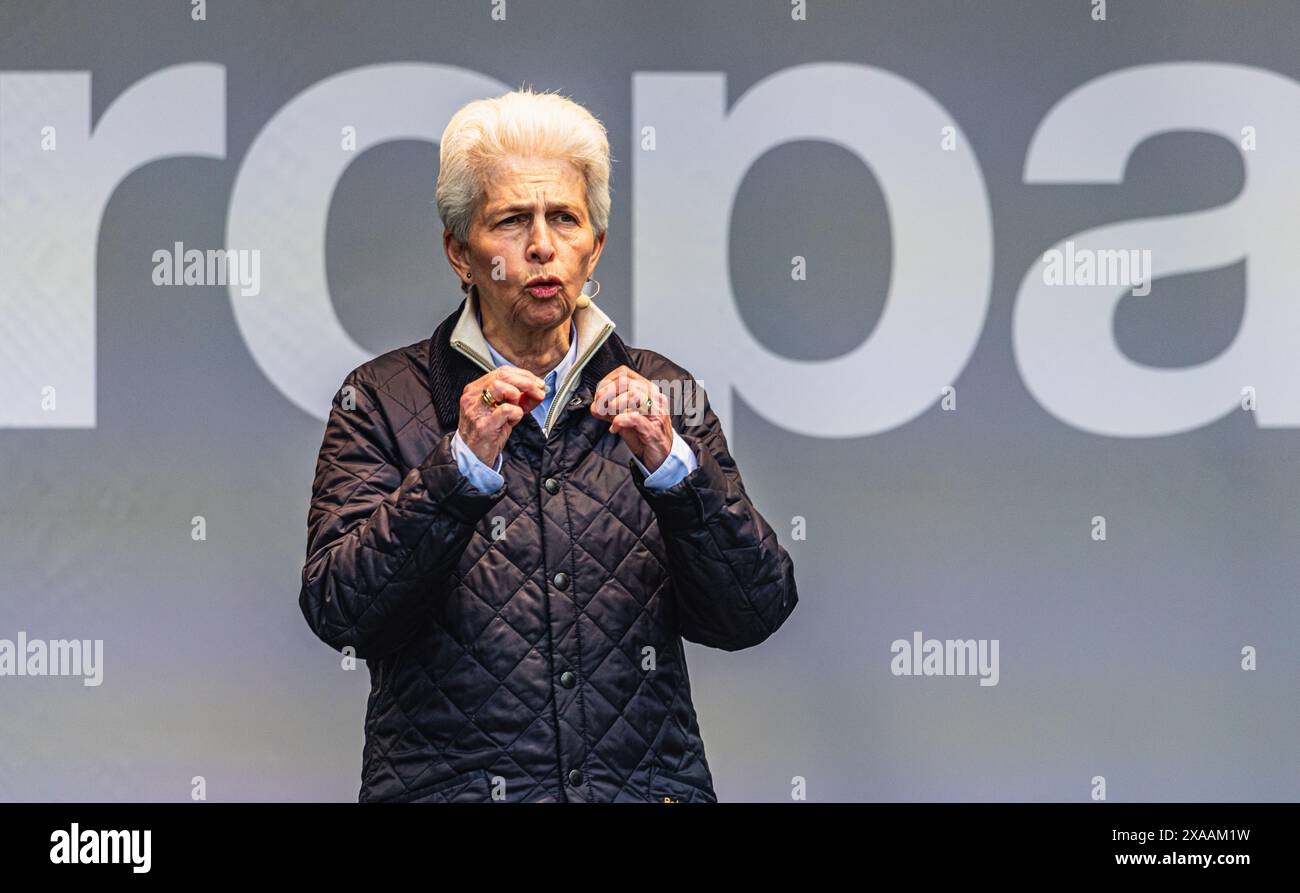 Stuttgart, 3. Juni 2024: Die Spitzenkandidatin der FDP Marie-Agnes Strack-Zimmermann während ihres Wahlkampfes am Stockfoto