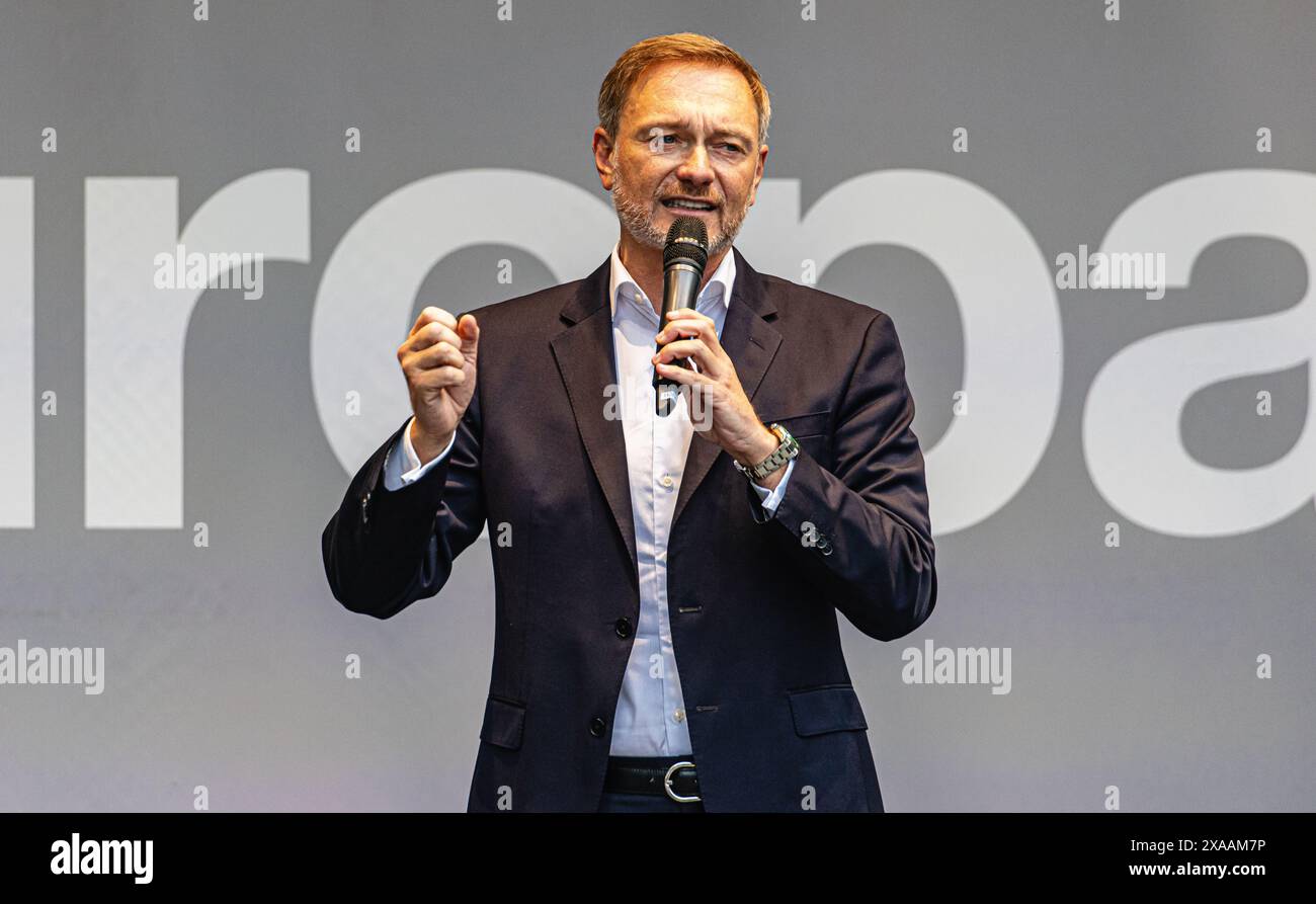 Stuttgart, 3. Juni 2024: Christian Lindner, Bundesfinanzminister und Vorsitzender der FDP während seiner Amtszeit Stockfoto