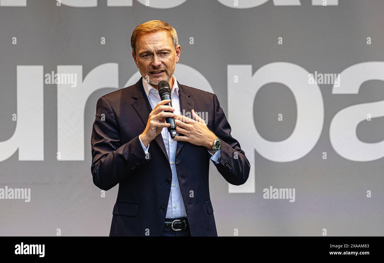 Stuttgart, 3. Juni 2024: Christian Lindner, Bundesfinanzminister und Vorsitzender der FDP während seiner Amtszeit Stockfoto