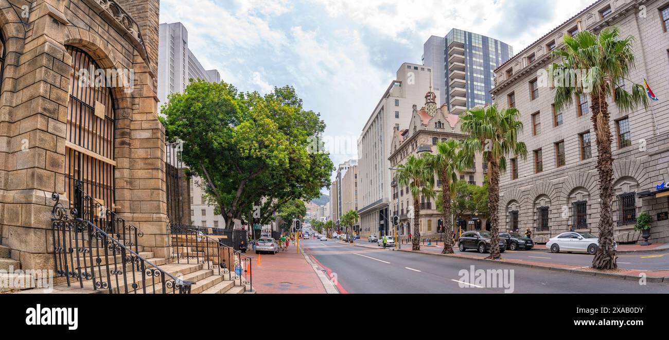 Blick auf Hotels in der Wale Street, Kapstadt, Westkap, Südafrika, Afrika Stockfoto