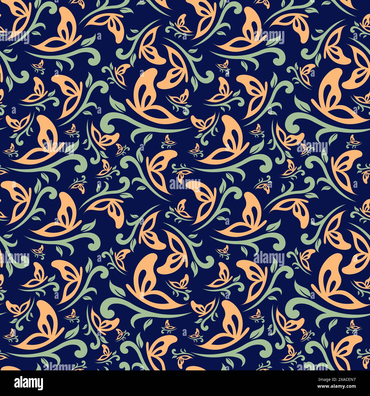 Schmetterling organisches Natur nahtloses Muster, Schmetterling Hintergrund. Vektor mit Stoffmotiv Stock Vektor