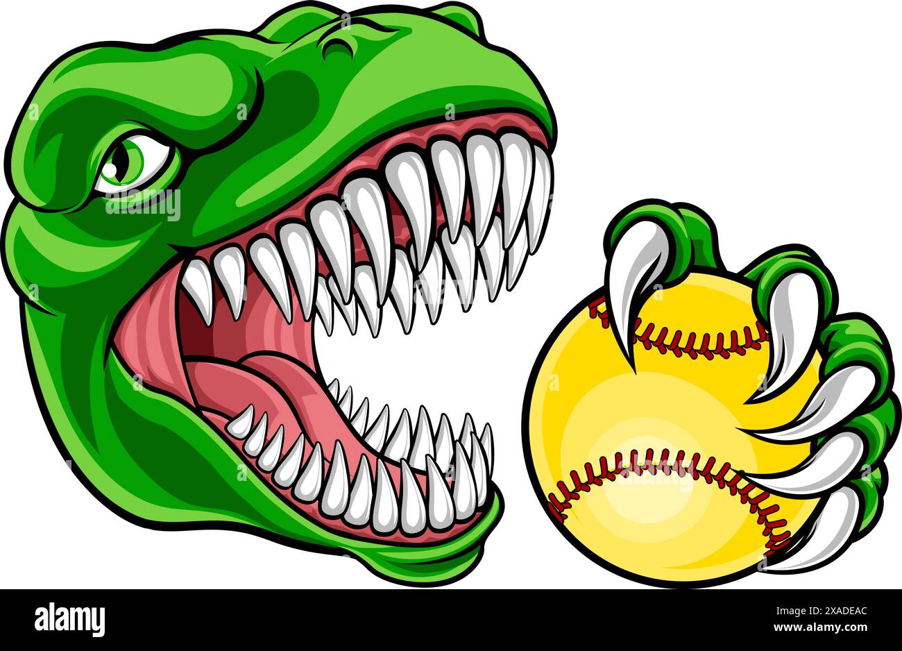 Dinosaur Softball Animal Sports Team Maskottchen Stock Vektor