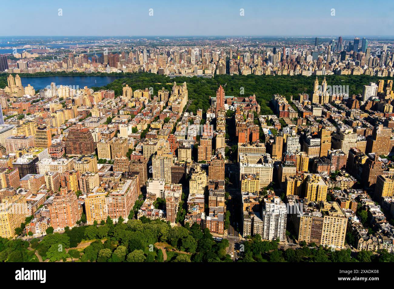 Luftaufnahme von West Manhattan und Central Park, New York, USA. Stockfoto
