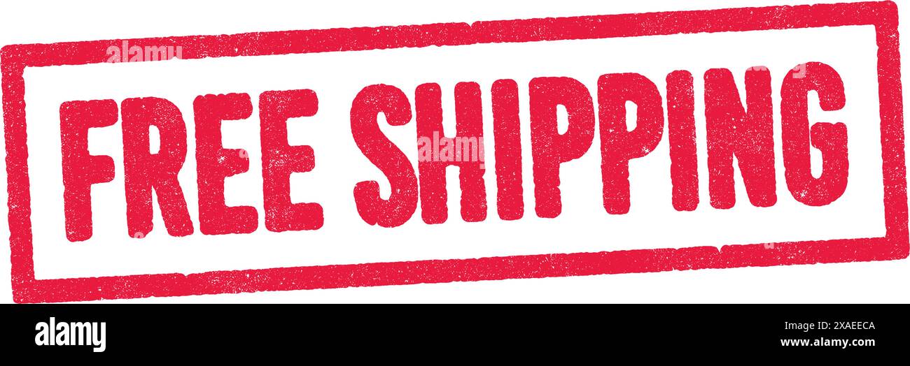 Vektor-Illustration des Wortes Free Shipping in roter Tinte Stock Vektor