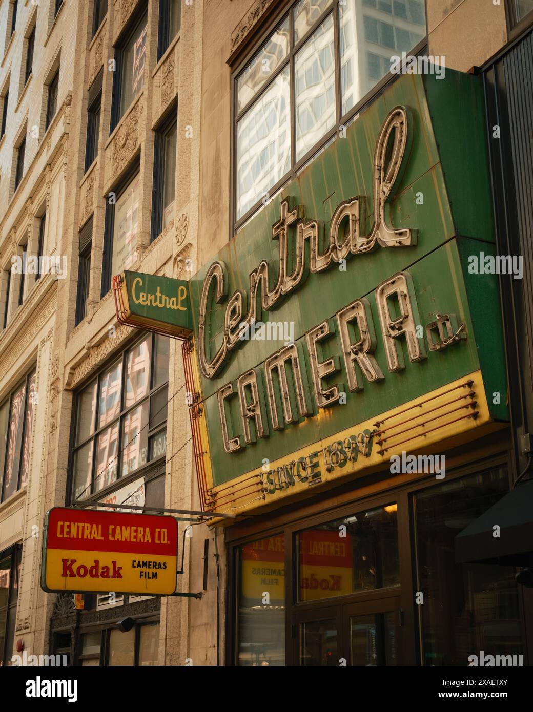 Vintage-Schild der Central Camera Company, Chicago, Illinois Stockfoto Vintage-Schild der Central Camera Company, Chicago, Illinois Stockfoto