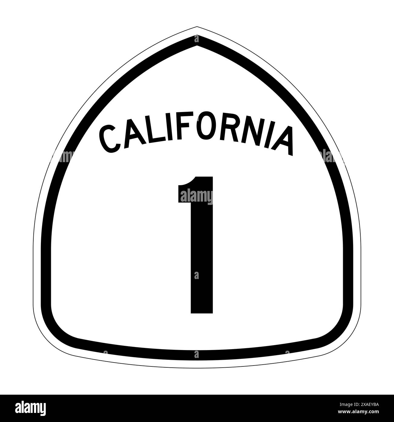 Symbol für Straßenschilder auf der California State Route 1 Stockfoto