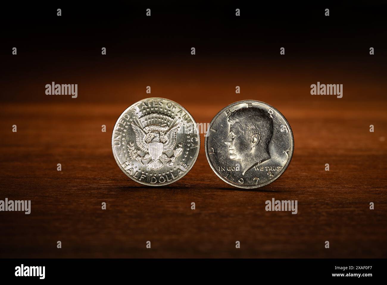 Halb US Dollar, halb Dollar, 50 Cent, vorne und hinten Stockfoto