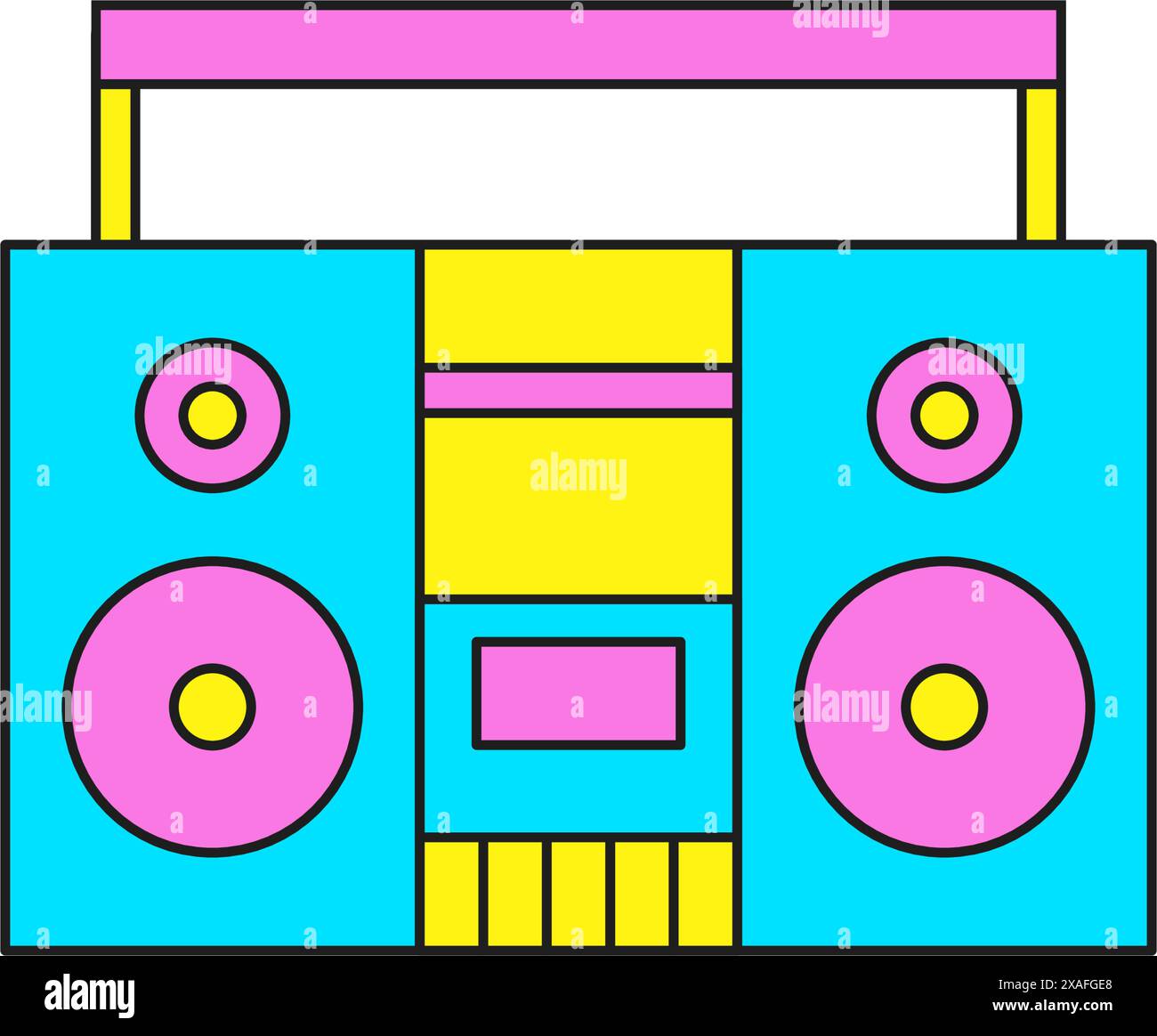 Y2K Retro-Audio-Tonbandrecorder für Musikübertragung Cartoonelement groovige Stil Icon Vektor flache Illustration. Elektronisches Vintage-Gerät mit Musiktechnik Stock Vektor
