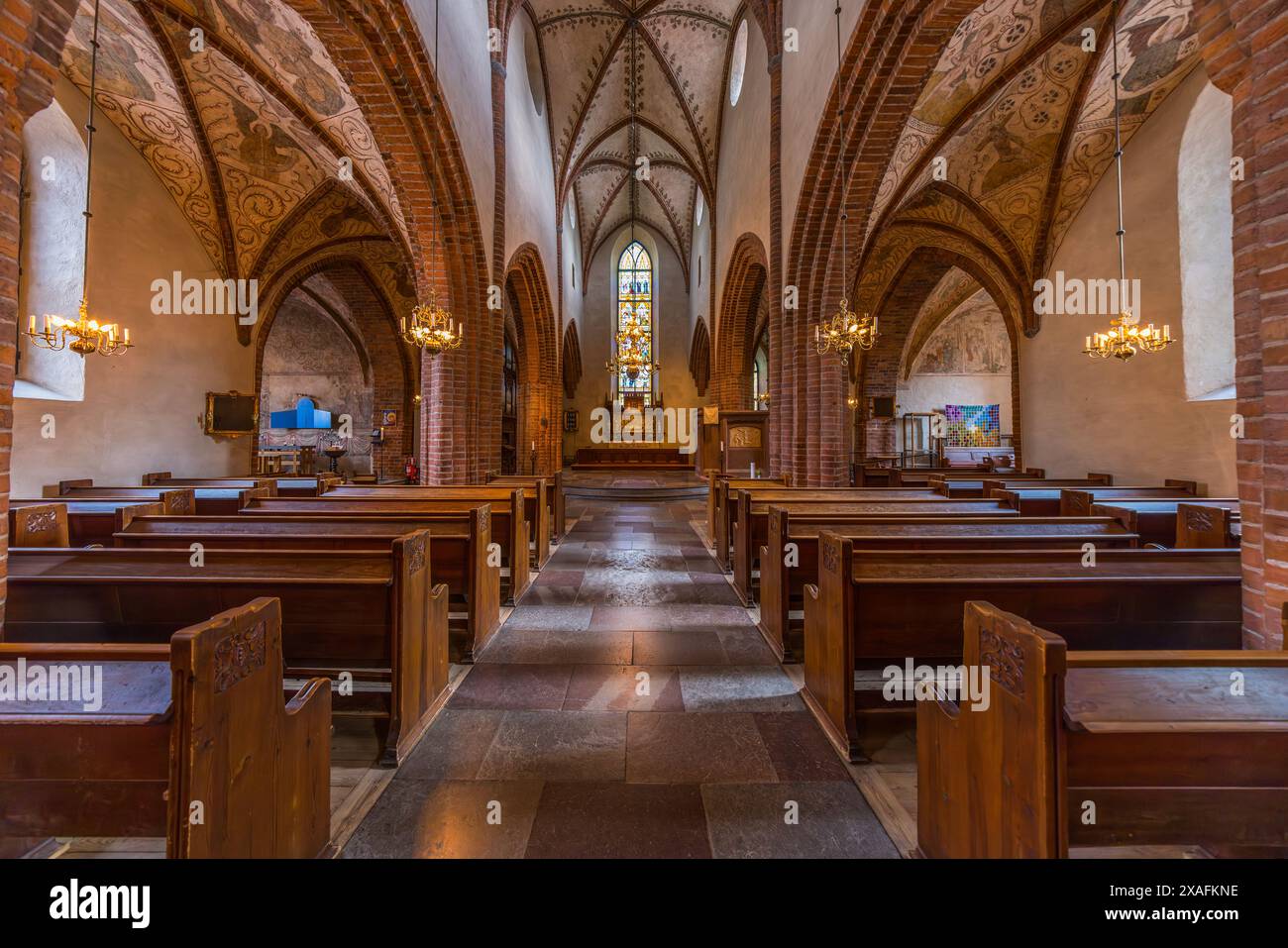 Helga Trefaldighets Kyrka. Kirche der Heiligen Dreifaltigkeit. Odinslund, Uppsala, Schweden Stockfoto