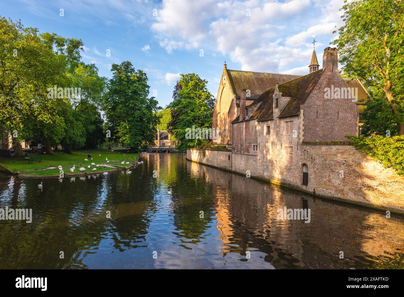 Fürstliche Beguinage zehn Wijngaerde, die einzige erhaltene Beguinage in der belgischen Stadt Brügge. Stockfoto