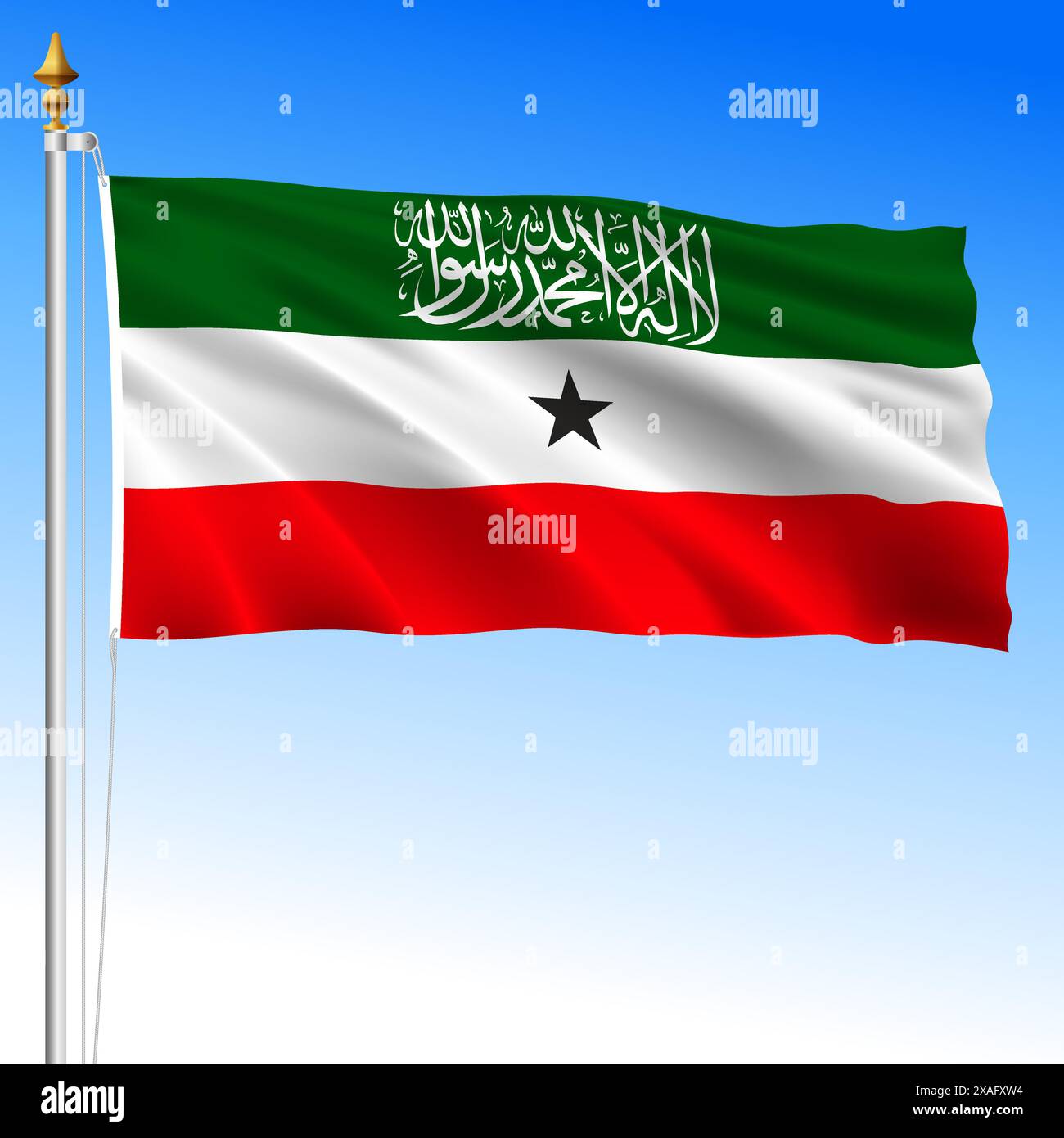 Somaliland nationale winkende Flagge, afrikanisches Land, Vektorillustration Stock Vektor