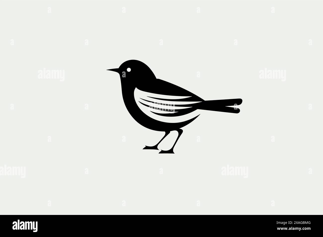 Vektor-schwarzes Vogel-Logo auf weißem Hintergrund Stock Vektor