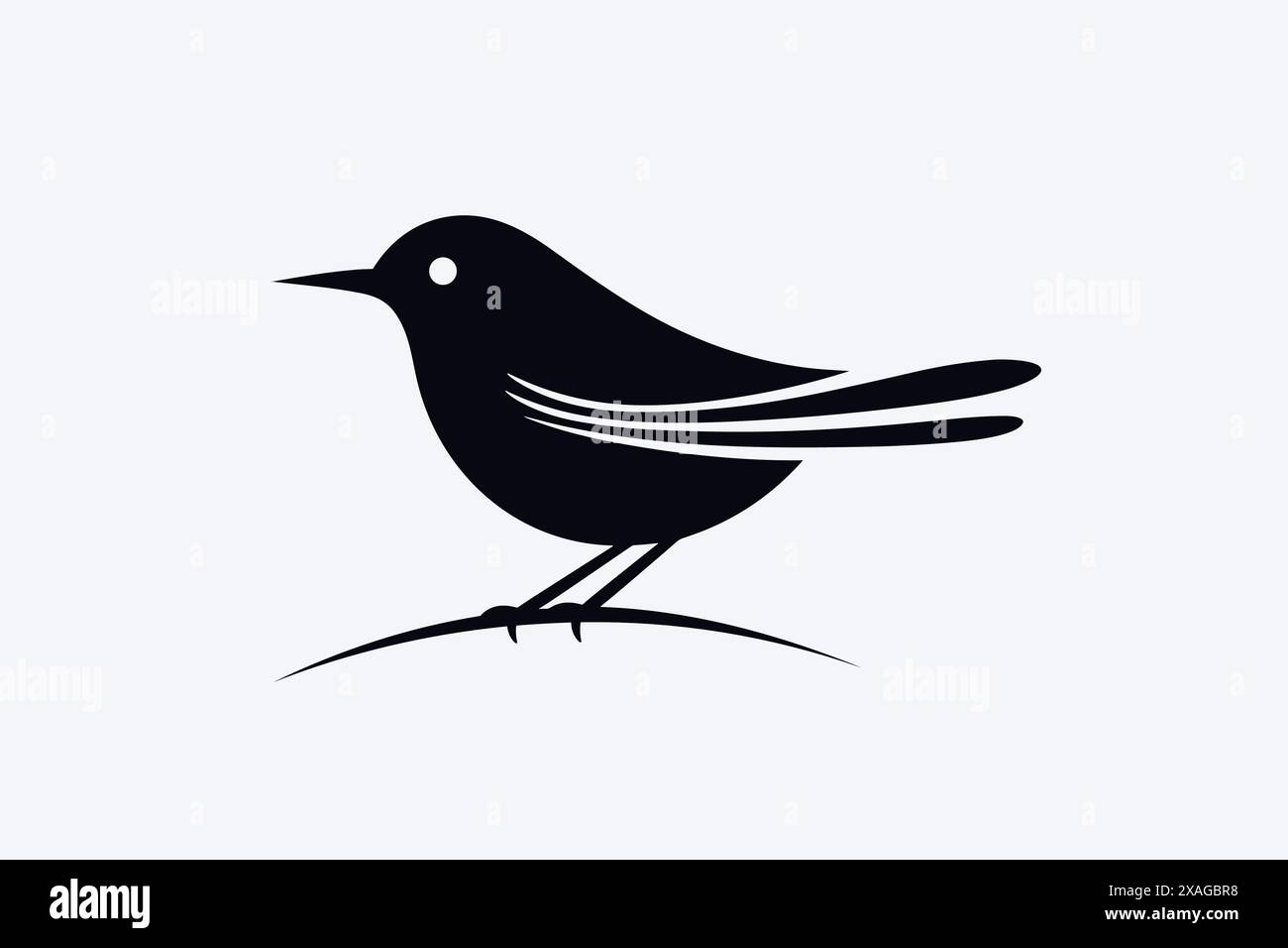 Vektor-schwarzes Vogel-Logo auf weißem Hintergrund Stock Vektor