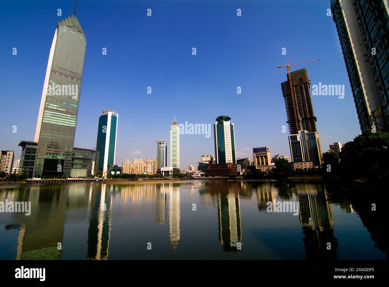 Hankous Wolkenkratzer in Wuhan China. Stockfoto