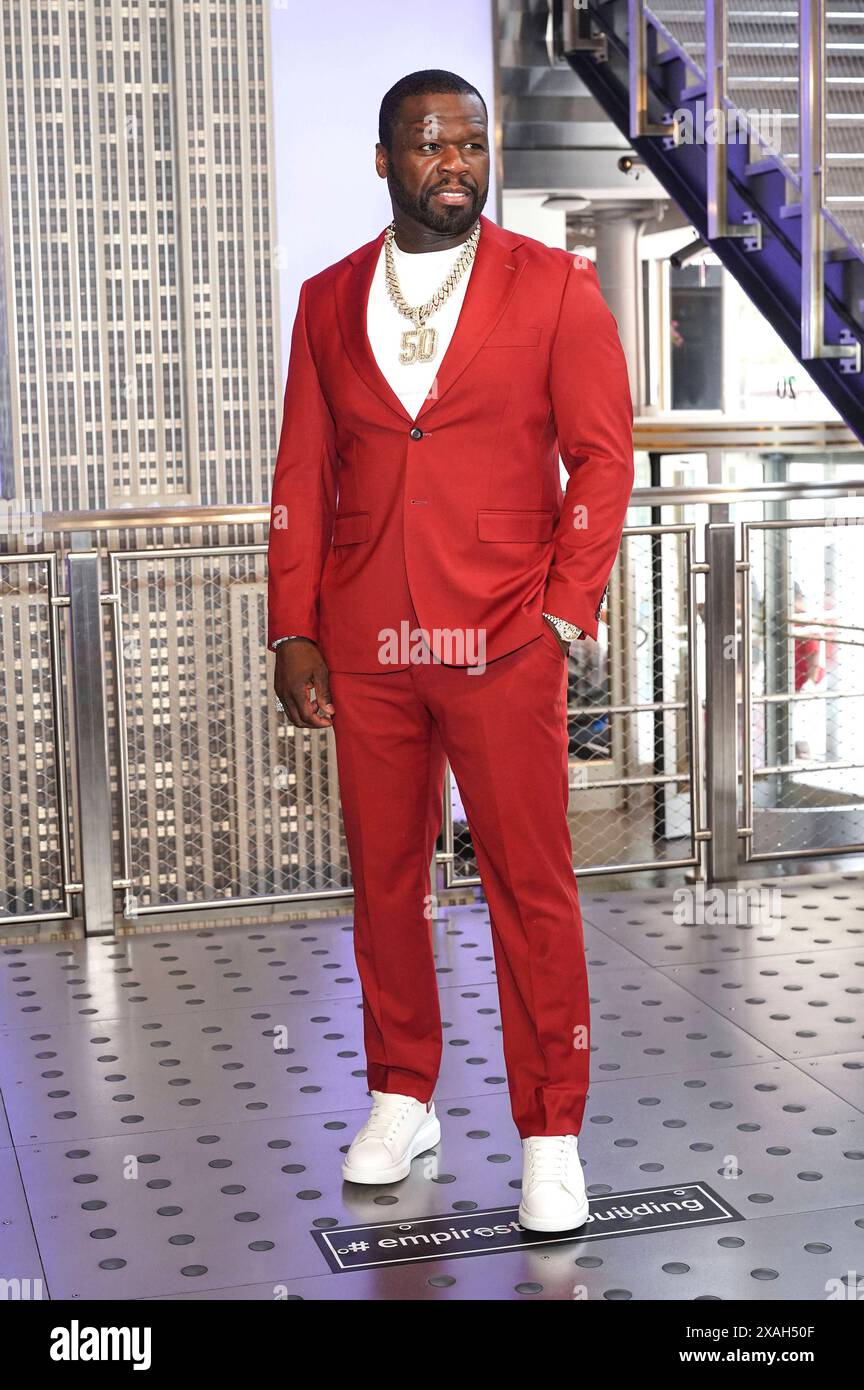 50 Cent beim Pressetermin zum finalen 4. Staffel der TV-Serie Power Book II: Ghost , dem Black Music Month und dem 10. Jahrestag der TV-Serie Power im Empire State Buildung. New York, 06.06.2024 *** 50 Cent bei der Presseveranstaltung zur letzten 4 Staffel der TV-Serie Power Book II Ghost , Black Music Month und zum 10. Jahrestag der TV-Serie Power at the Empire State Building New York, 06 06 2024 Foto:XJ.xNacionx/xFuturexImagex POWER 4620 Stockfoto