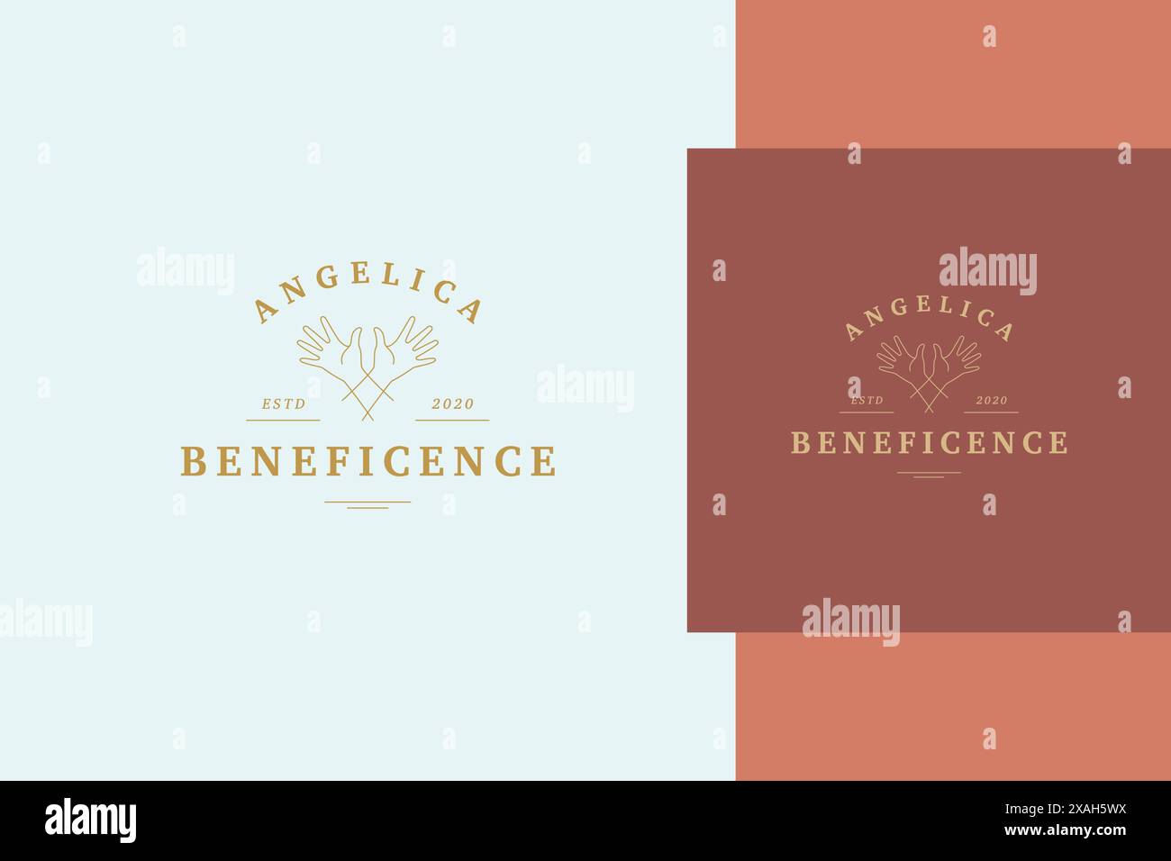 Minimaler Vektor-Illustration der einfachen Umrisslogovorlage der eleganten überkreuzten weiblichen Hände für gemeinnützige Freiwilligenorganisation Linienstil entworfen Stock Vektor