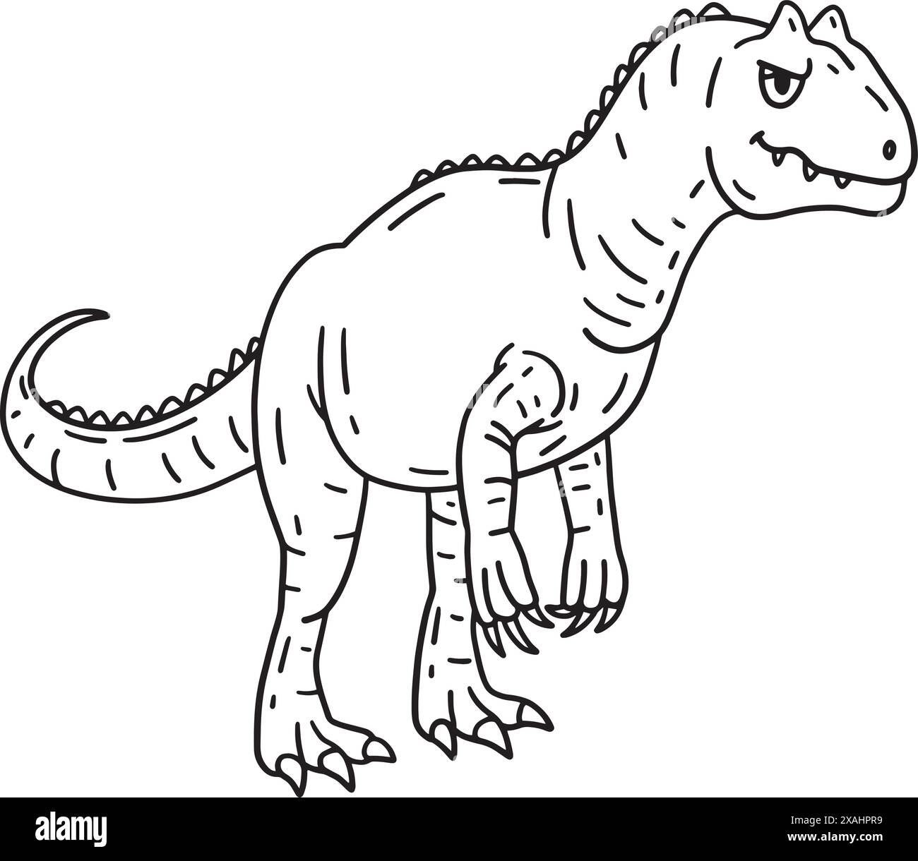 Allosaurus Dinosaur Isoliert Malseite Stock Vektor