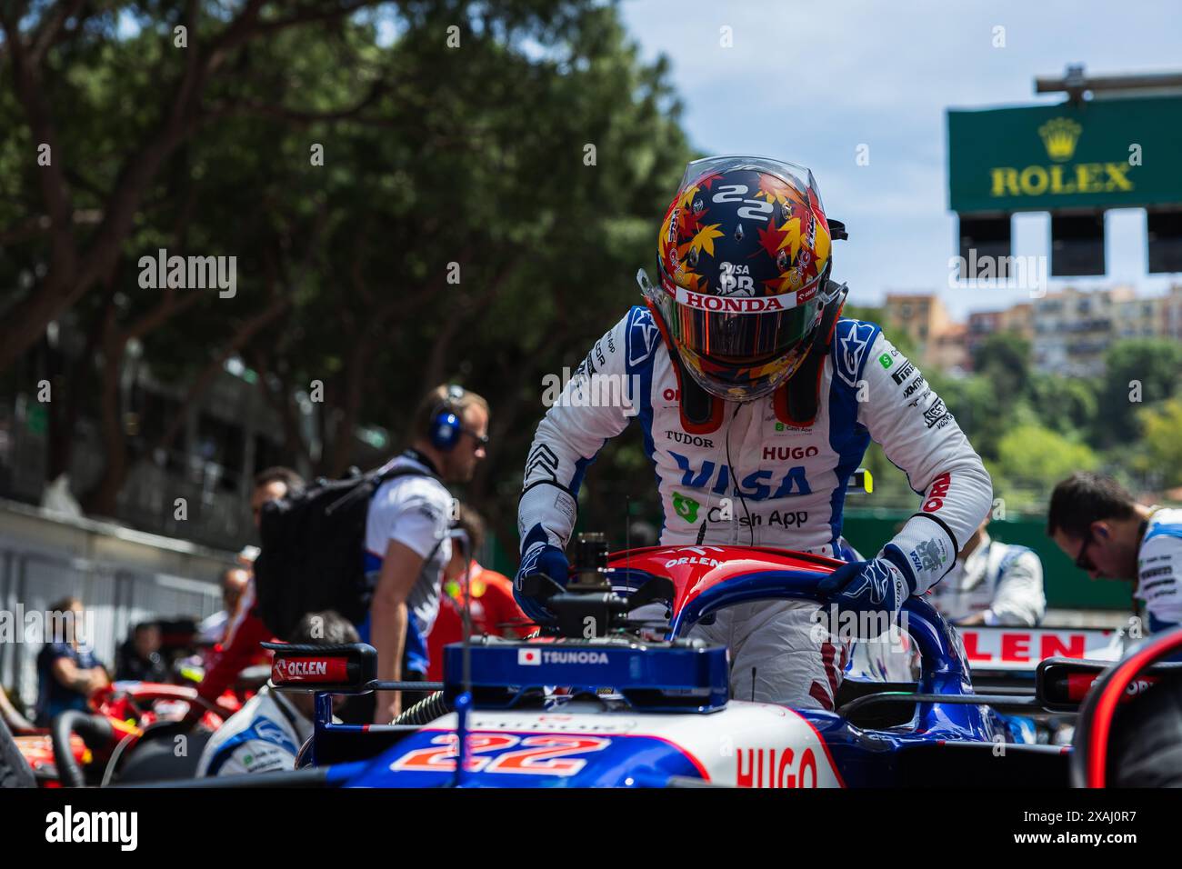 Circuit de Monaco, Monte-carlo, Monaco. 26.Mai 2024; Yuki Tsunoda von Japan und Scuderia Alpha Tauri während des Formel-1-Grand Prix von Monaco Stockfoto