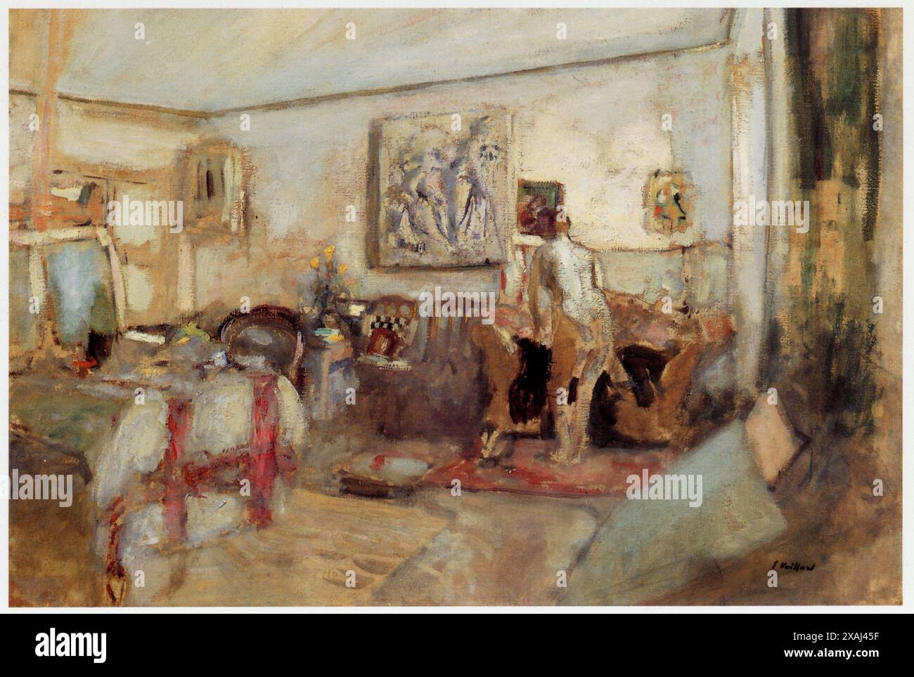 Edouard Vuillard.(1868-1940).Nu dans l'Atelier. Huile sur toile.1903-1904 Stockfoto