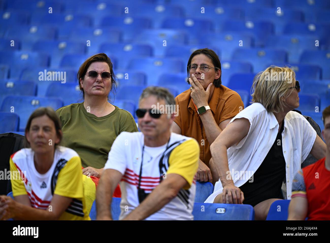 Rom, Italien. Juni 2024. Coach Tia Hellebaut wurde während der Leichtathletik-Europameisterschaften am Freitag, den 7. Juni 2024 in Rom, Italien, gezeigt. Die Leichtathletik-Europameisterschaften finden vom 7. Bis 12. Juni statt. BELGA FOTO JASPER JACOBS Credit: Belga News Agency/Alamy Live News Stockfoto