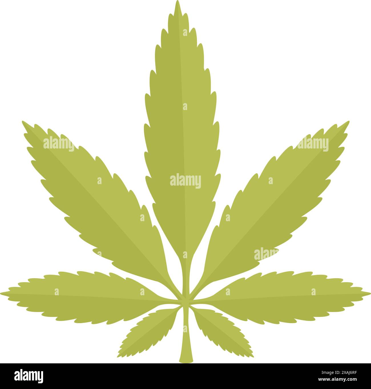 Grünes Cannabisblatt mit sieben Flugblättern für Freizeit und medizinische Verwendung Stock Vektor