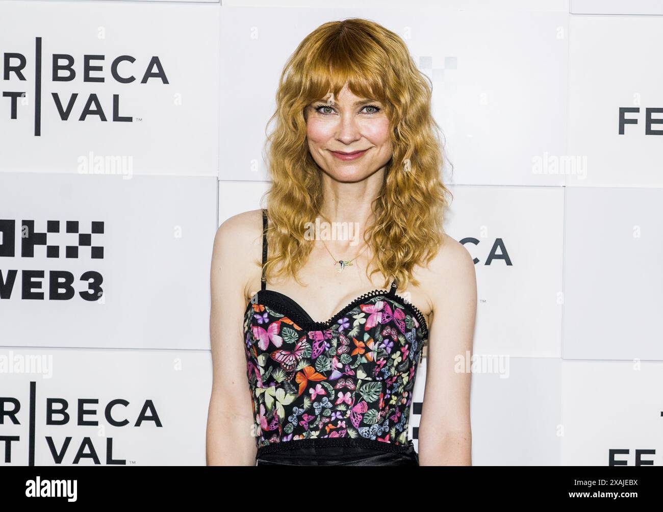 NEW YORK, NEW YORK, USA - 6. JUNI 2024: Bridget Oberlin besucht die Premiere „Winter Spring Summer or Herbst“ während des Tribeca Festivals 2024 im BMCC Stockfoto