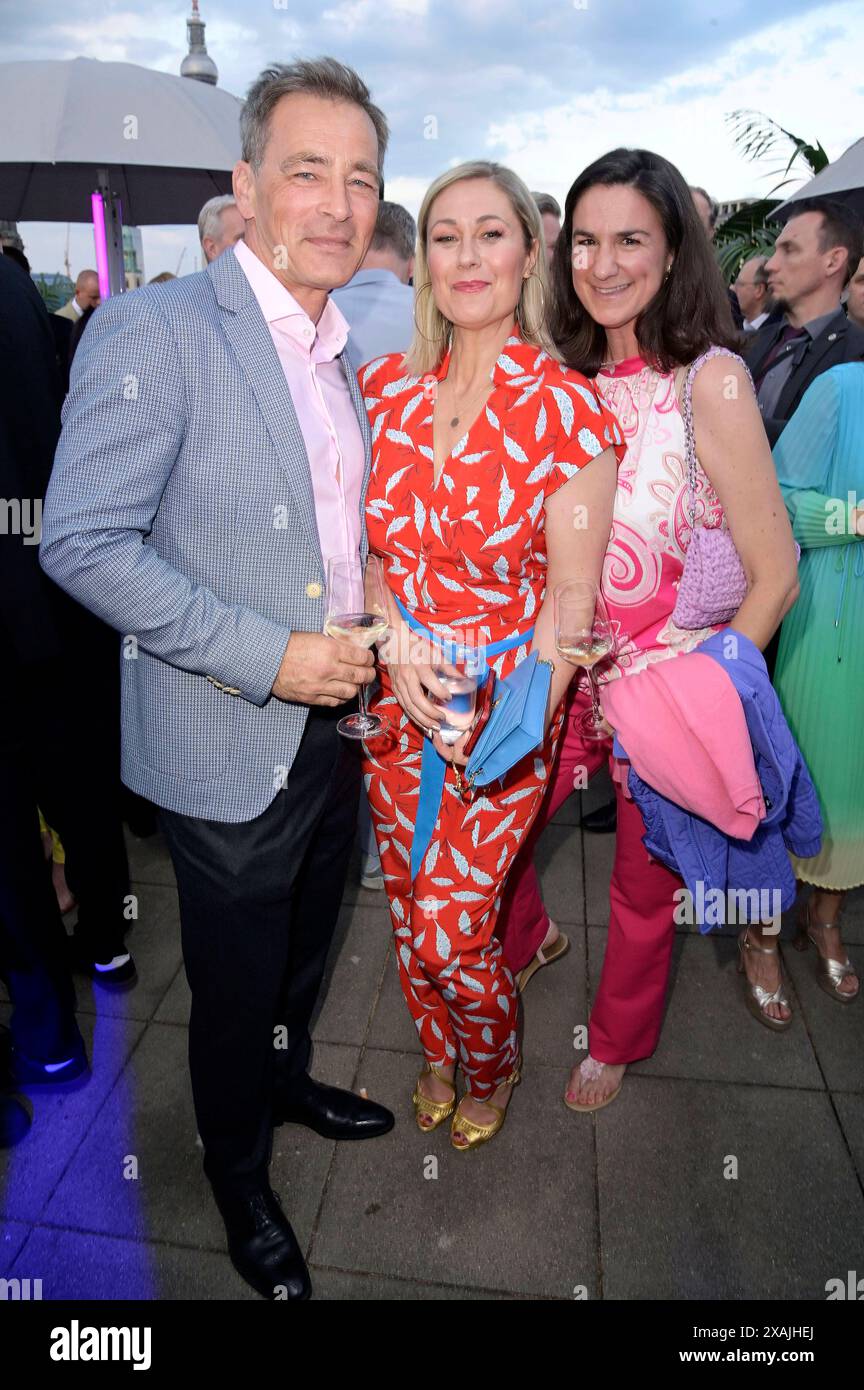 Jan Sosniok, Ruth Moschner und Nadine Sosniok bei der Bertelsmann Party