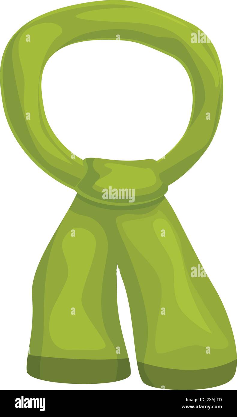 Grüner Winterschal um den Hals gebunden hält jemanden warm Stock Vektor