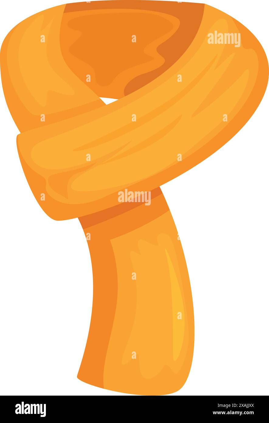 Gelber Winterschal umgeklappt, ideal für Illustrationen über kaltes Wetter oder Winterkleidung Stock Vektor