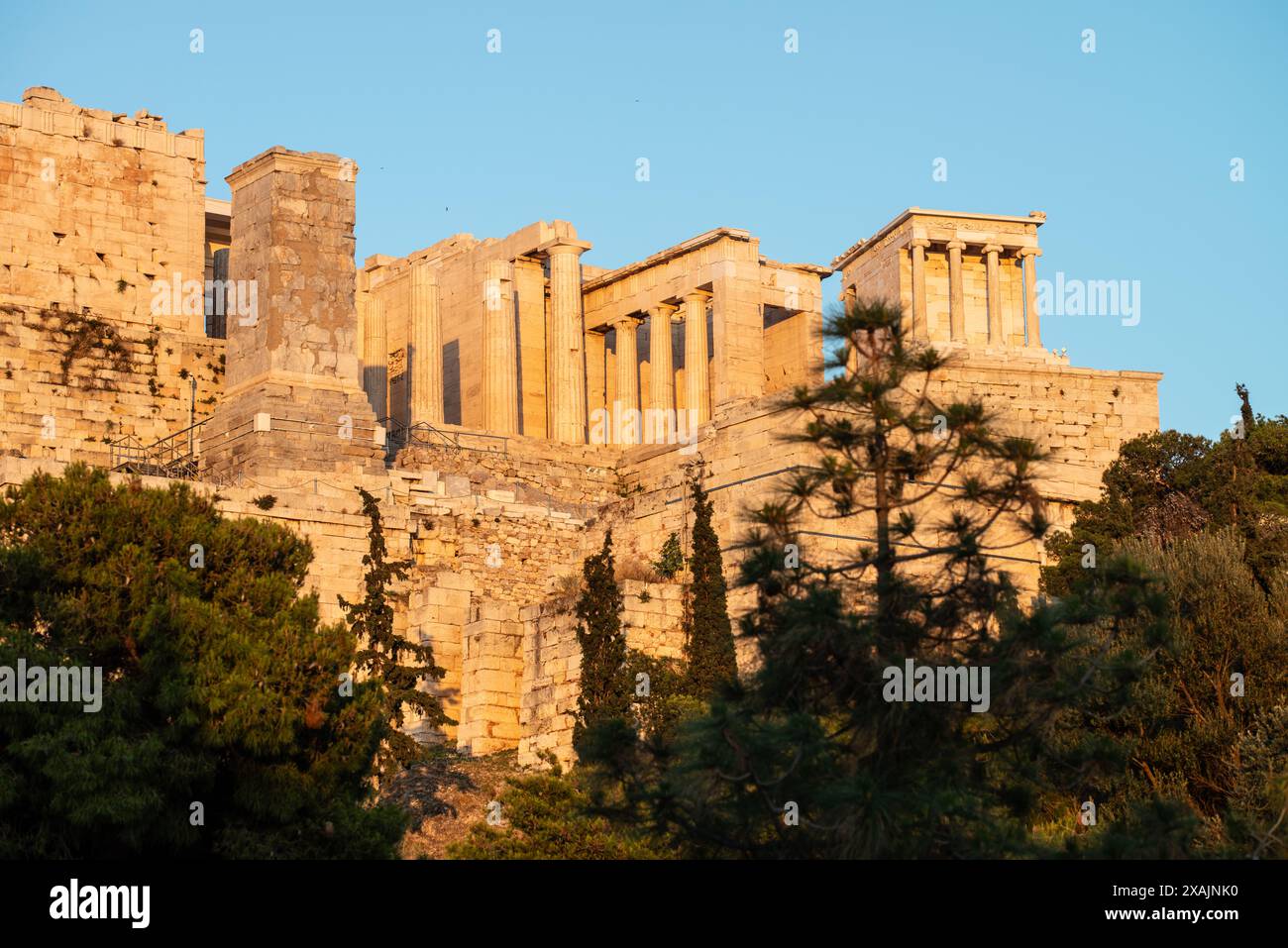 Akropolis bei Sonnenuntergang, Athen, Griechenland Stockfoto