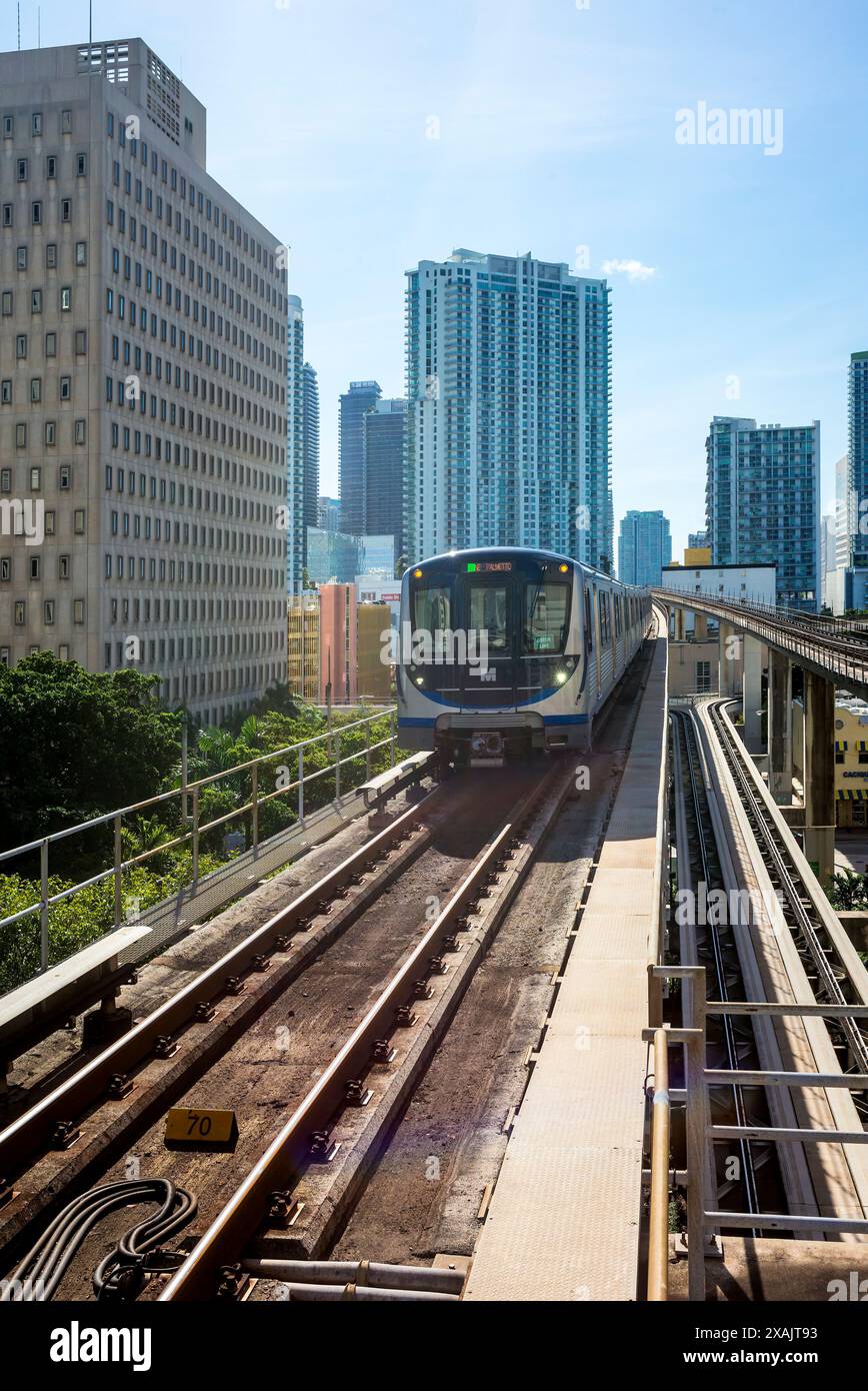 Miami Metrorail System, Florida, USA, Stockfoto