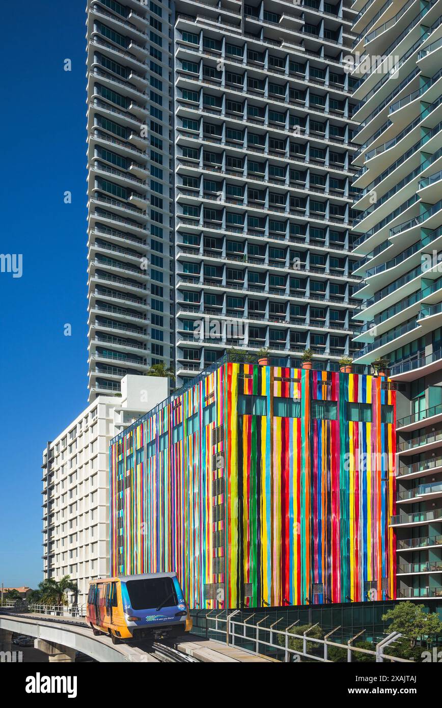 The People Mover Transit System, Downtown, Miami, Florida, USA, Stockfoto