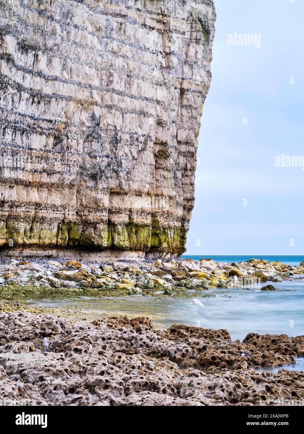Am Strand in Yport, Normandie, französische Atlantikküste Stockfoto