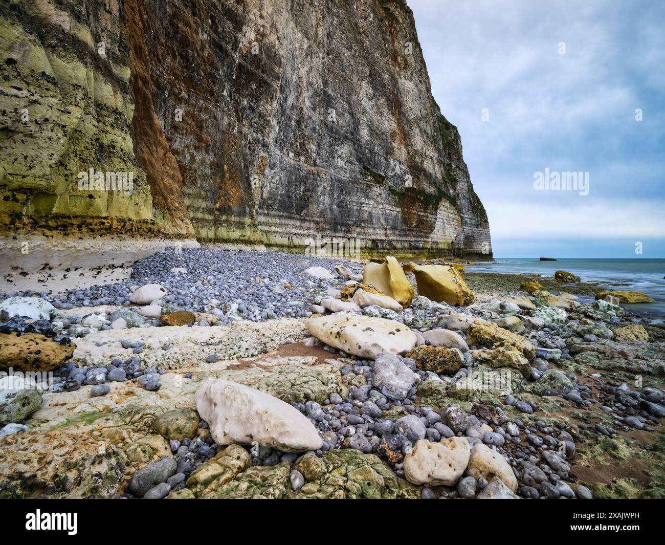 Am Strand in Yport, Normandie, französische Atlantikküste Stockfoto